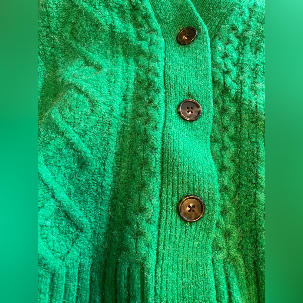 J. Crew oversized V neck cable knit cardigan women’s plus size 2X - Picture 6 of 7